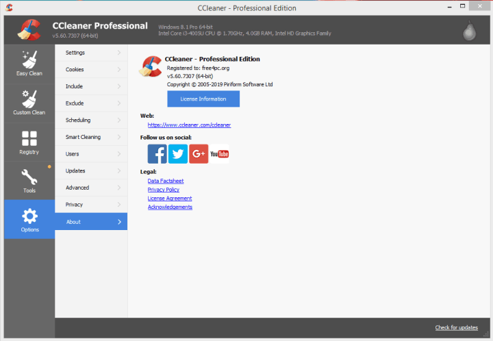 CCleaner Professional License Keys